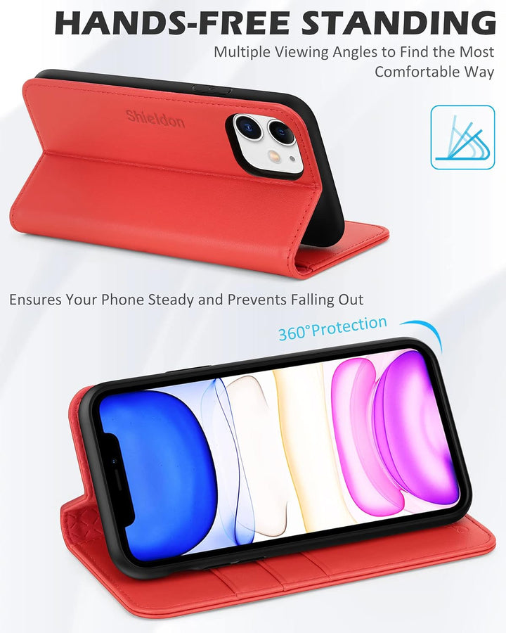 SHIELDON Hülle für iPhone 11 TPU Lederhülle [Echtes Rindsleder] [RFID-Sperre] [Lifetime Garantie], M