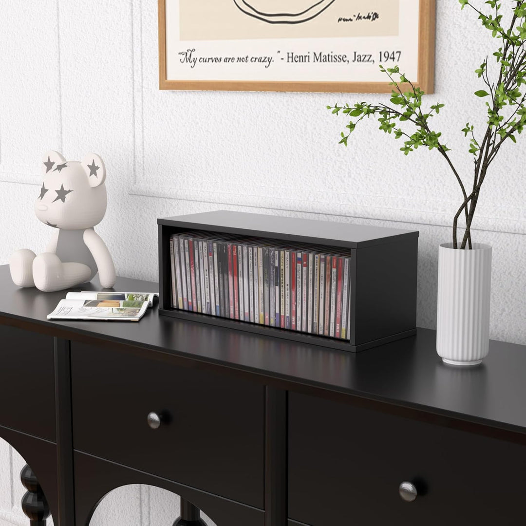 MayRecords CD-Aufbewahrungsregal, stapelbar, für 35 CDs für Medien-Regal, Aufbewahrung und Organisat
