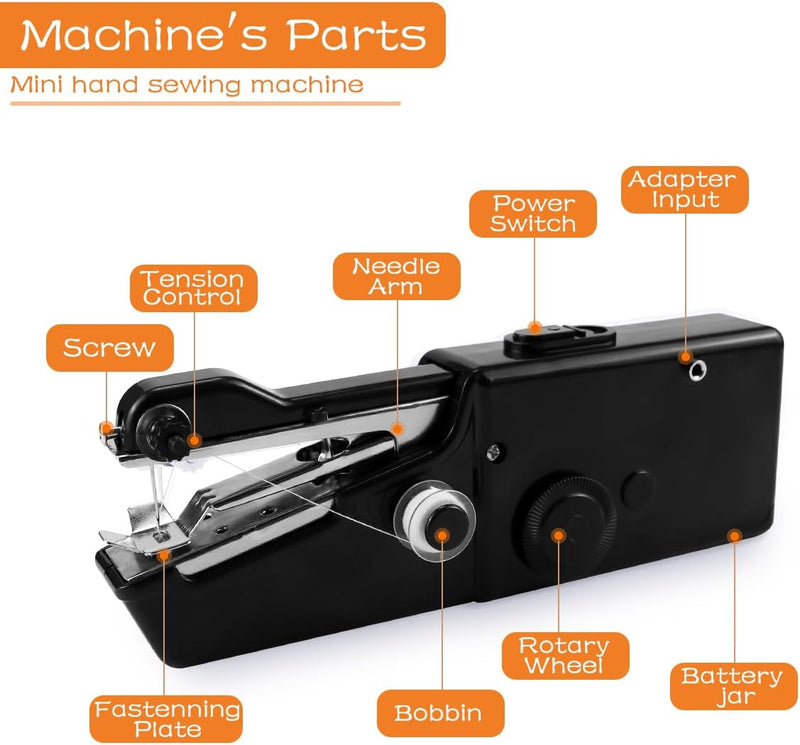 Nähmaschine Tragbar für Anfänger, Erwachsene, Elektrische Nähmaschinen mit Nähset für DIY, Kleidung,
