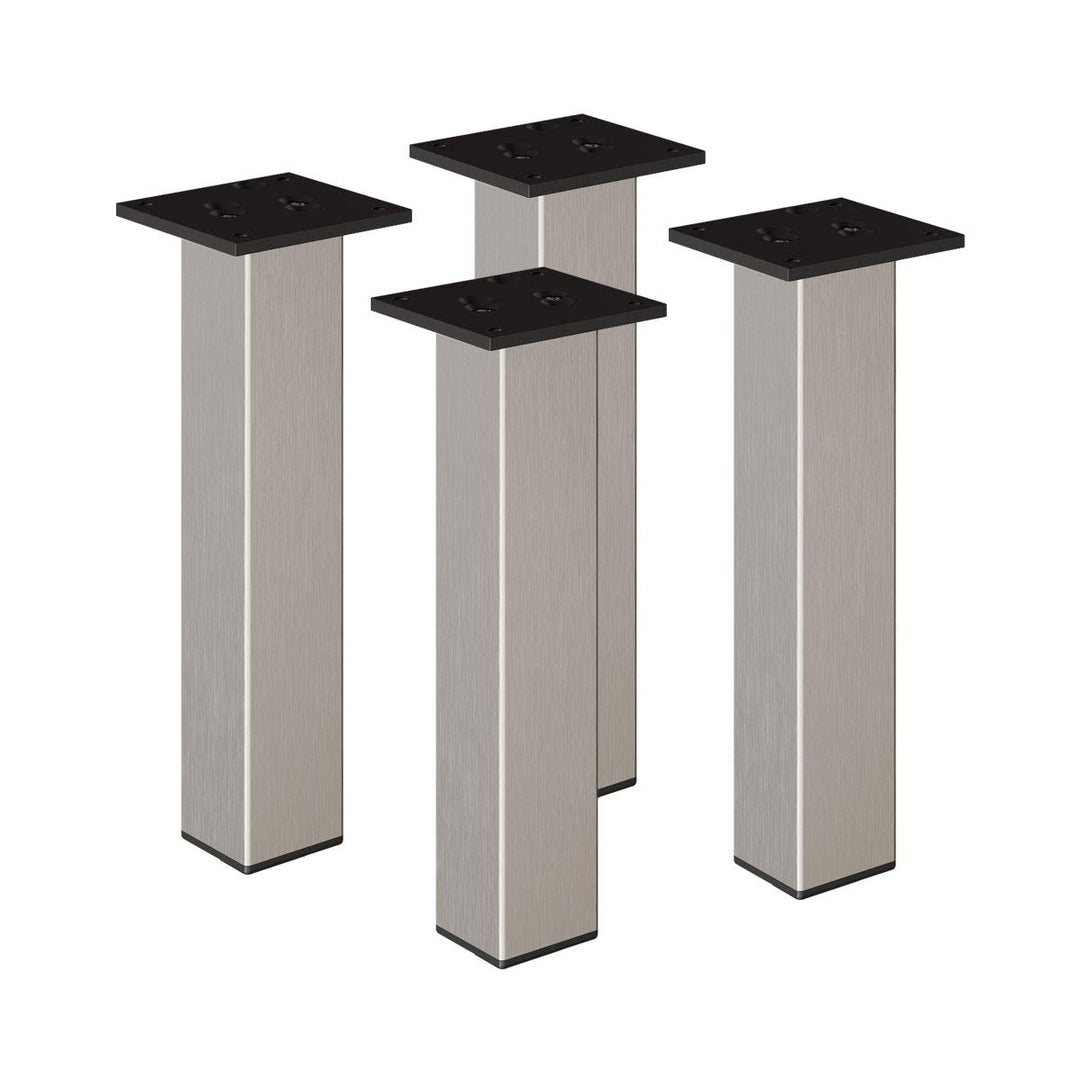 sossai® Exklusiv - Aluminium Möbelfüsse | E4MF-N | 4er Set | Höhe: 400mm | Farbe: Inox 4 Stück, Höhe