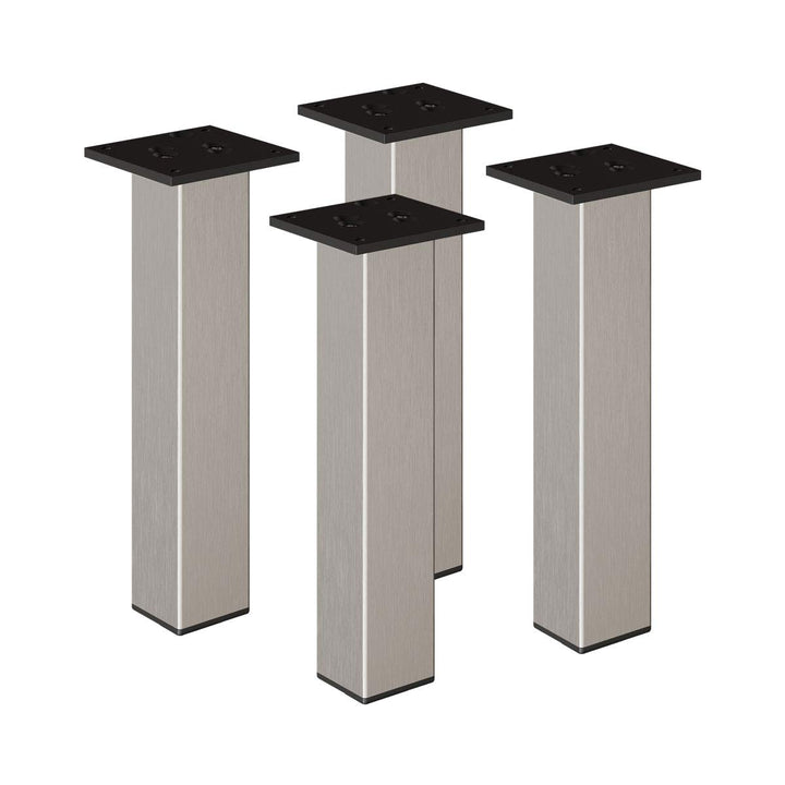 sossai® Exklusiv - Aluminium Möbelfüsse | E4MF-N | 4er Set | Höhe: 400mm | Farbe: Inox 4 Stück, Höhe