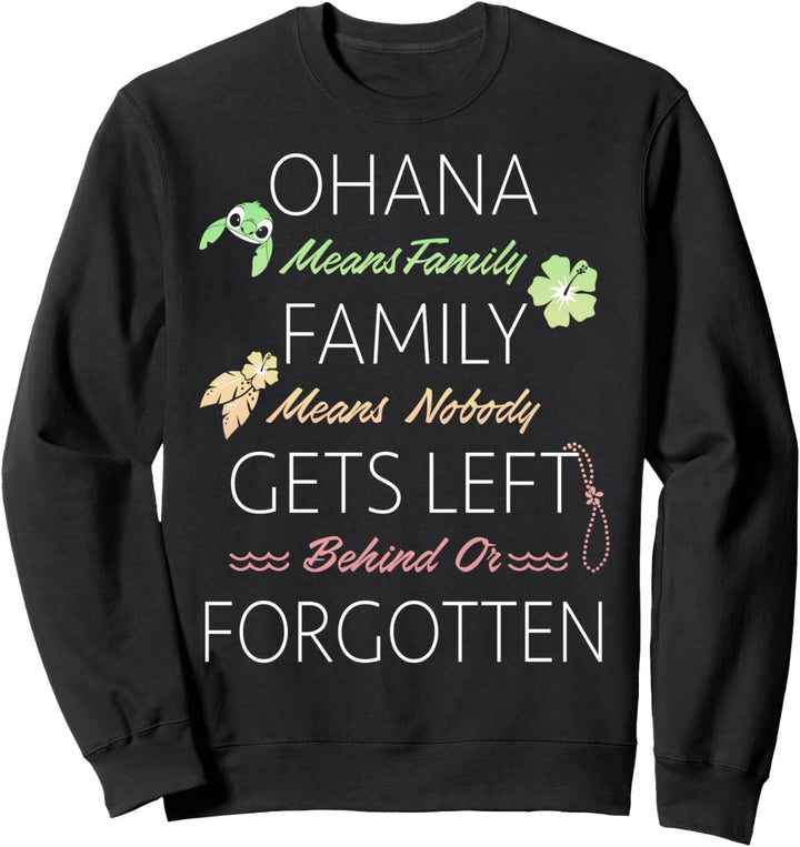 Disney Lilo & Stitch Ohana Means Family Quote Sweatshirt