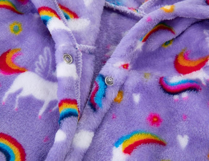 Lodunsyr Bademantel Kinder mit Kapuze für Jungen Mädchen Bademäntel Morgenmantel kuschelig warmen un