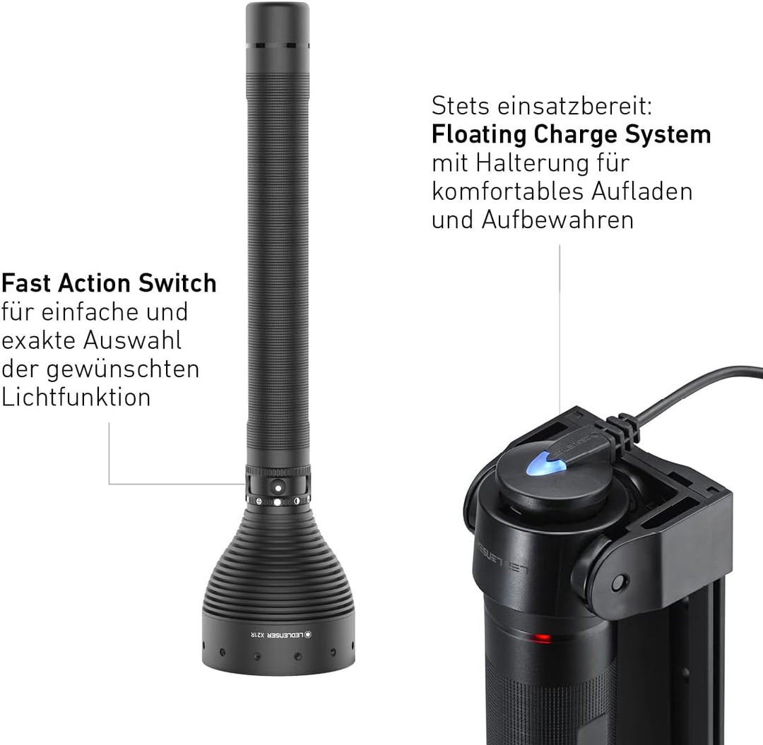Ledlenser X21R Taschenlampe LED, Suchscheinwerfer, aufladbar mit Lithium LiFePO Akku, 5000 Lumen, fo