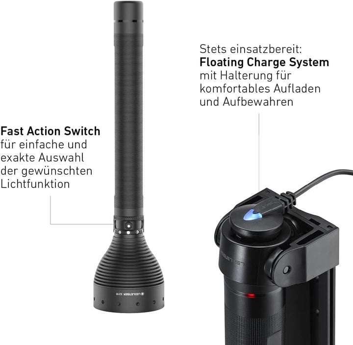 Ledlenser X21R Taschenlampe LED, Suchscheinwerfer, aufladbar mit Lithium LiFePO Akku, 5000 Lumen, fo