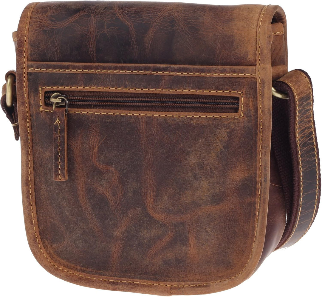 Greenburry Vintage Leder Umhängetasche Braun 15x6x20cm Schultertasche