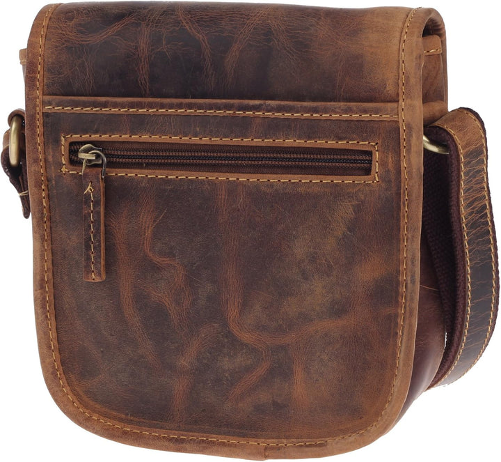 Greenburry Vintage Leder Umhängetasche Braun 15x6x20cm Schultertasche