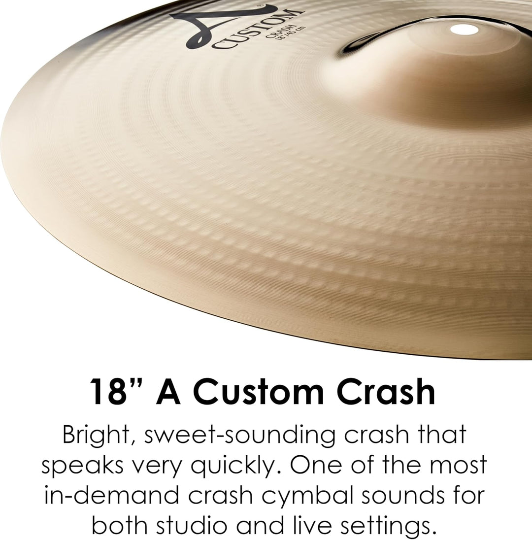Zildjian A Custom Series - 18" Crash Cymbal - Brilliant finish 18 Zoll, 18 Zoll