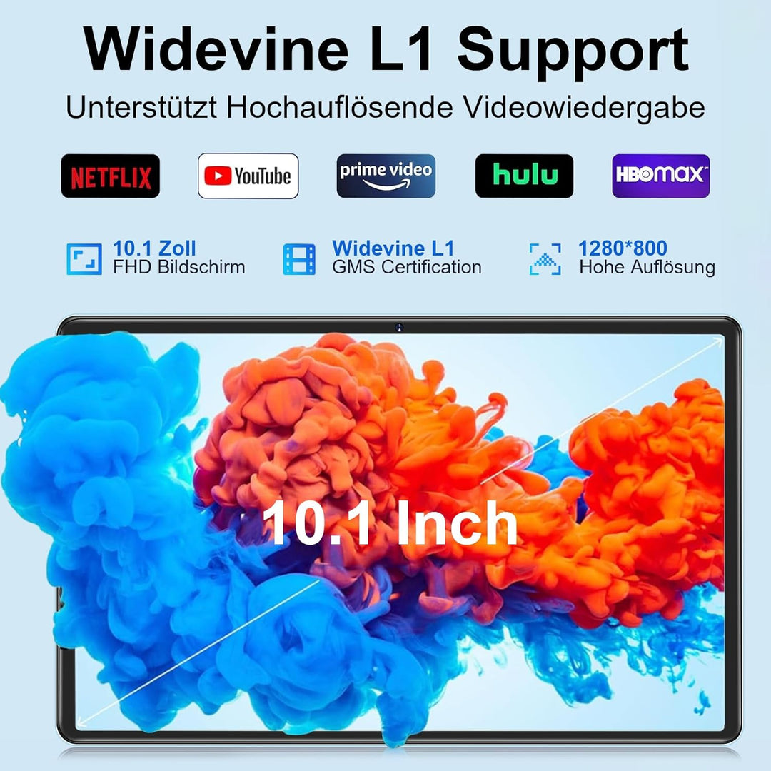 ZIOVO Android 14 Tablet, 10 Zoll, 22 GB RAM + 128 GB ROM (1 TB TF), Widevine L1/Octa-Core/2,0 GHz/5G