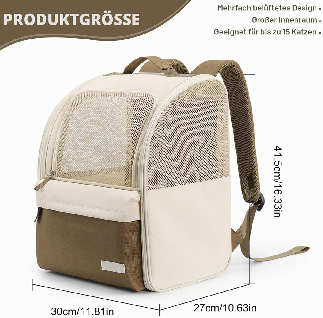 HundeRucksack und KatzenRucksack verschleissfestes bis 10kg - Haustier Rucksack mit Netzfenster für