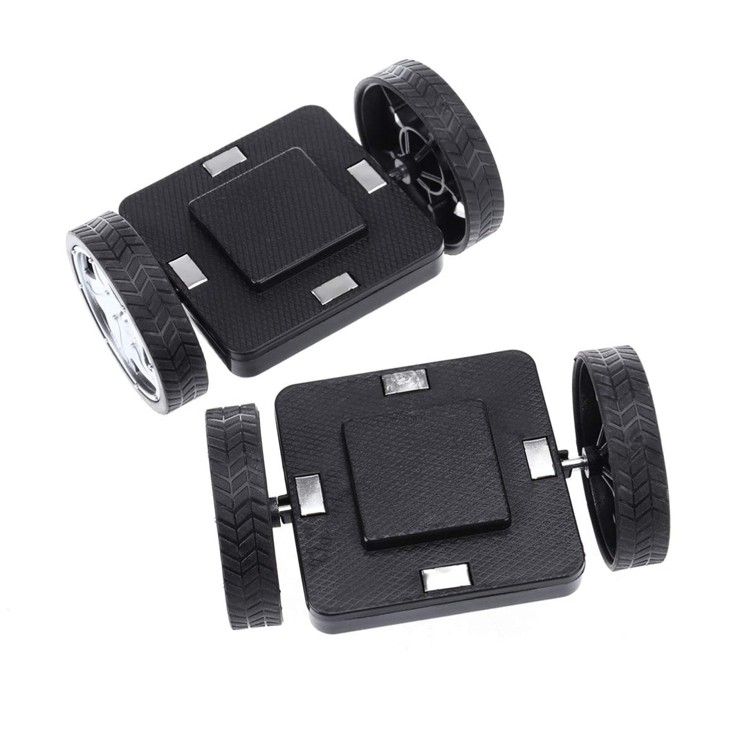 ROSENICE 2 Stück Magnet Räder für Magnetische Bausteine Konstruktionsspielzeug (Schwarz)