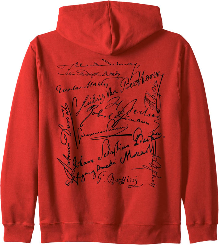 Komponist Signaturen Bach Beethoven Mahler Mozart Rossini Kapuzenjacke