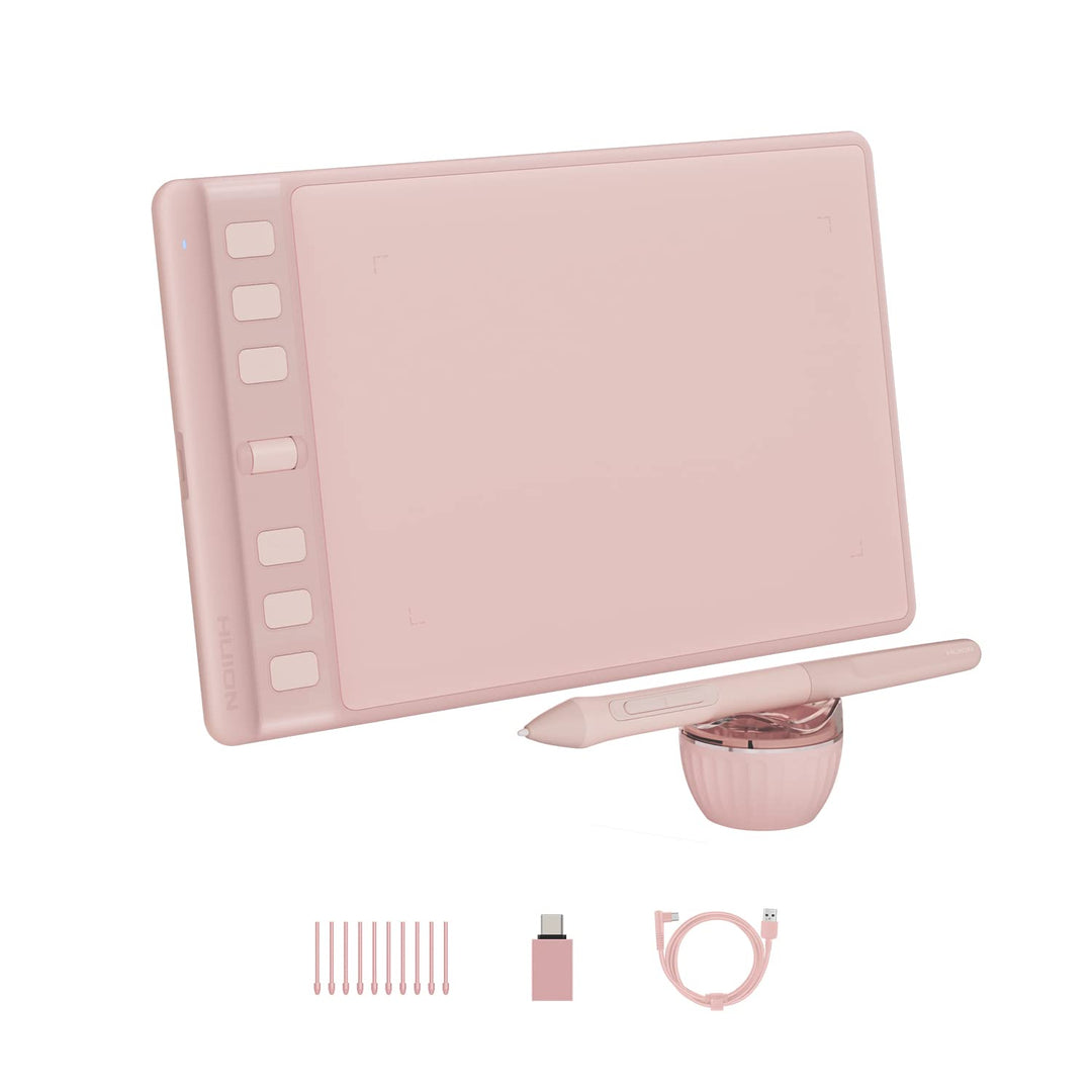 HUION Inspiroy 2 S Grafiktabletts, 6,3 x 3,9 Zoll Tragbares Zeichentablett mit 8192 Stufen batteriel
