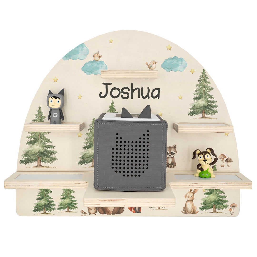 Geschenkfreude Personalisiertes Toniebox Regal für Kinderzimmer - Kinder Wandregal für Tonie Hörfigu