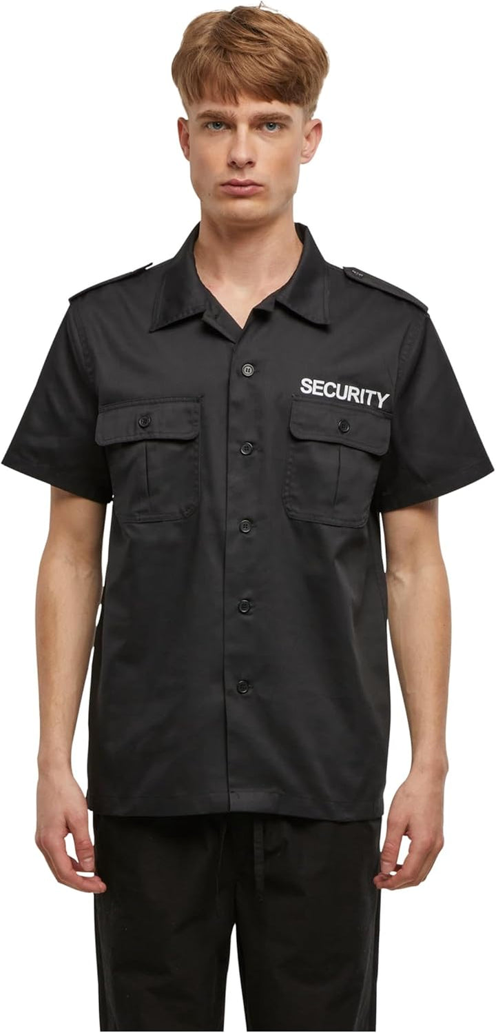 Brandit Herren Security Us Shirt Short Klassisches Hemd S Schwarz - Kurzarm, S Schwarz - Kurzarm