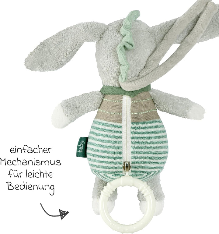 Fehn Spieluhr Baby Einschlafhilfe Esel zum Aufhängen - Kuscheltier mit Melodie Weisst du wieviel Ste