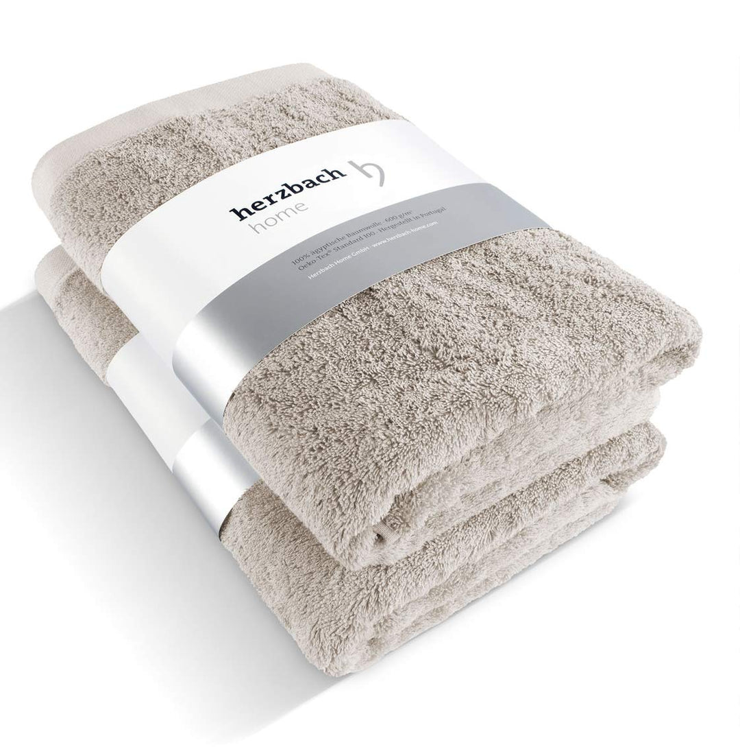 herzbach home Saunatuch 80 x 200 cm 2er Set – 100% Baumwolle – weich & saugstark – extra gross & lan