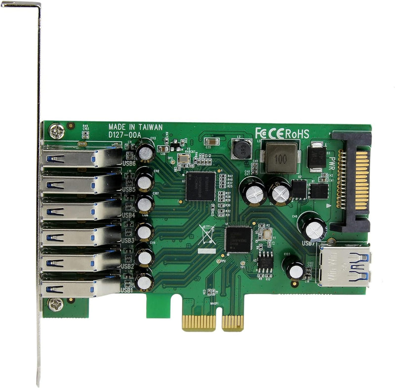 StarTech.com 7 Port PCI Express USB 3.0 Karte - PCIe USB 3.0 (Super Speed) Schnittstellenkarte / Con