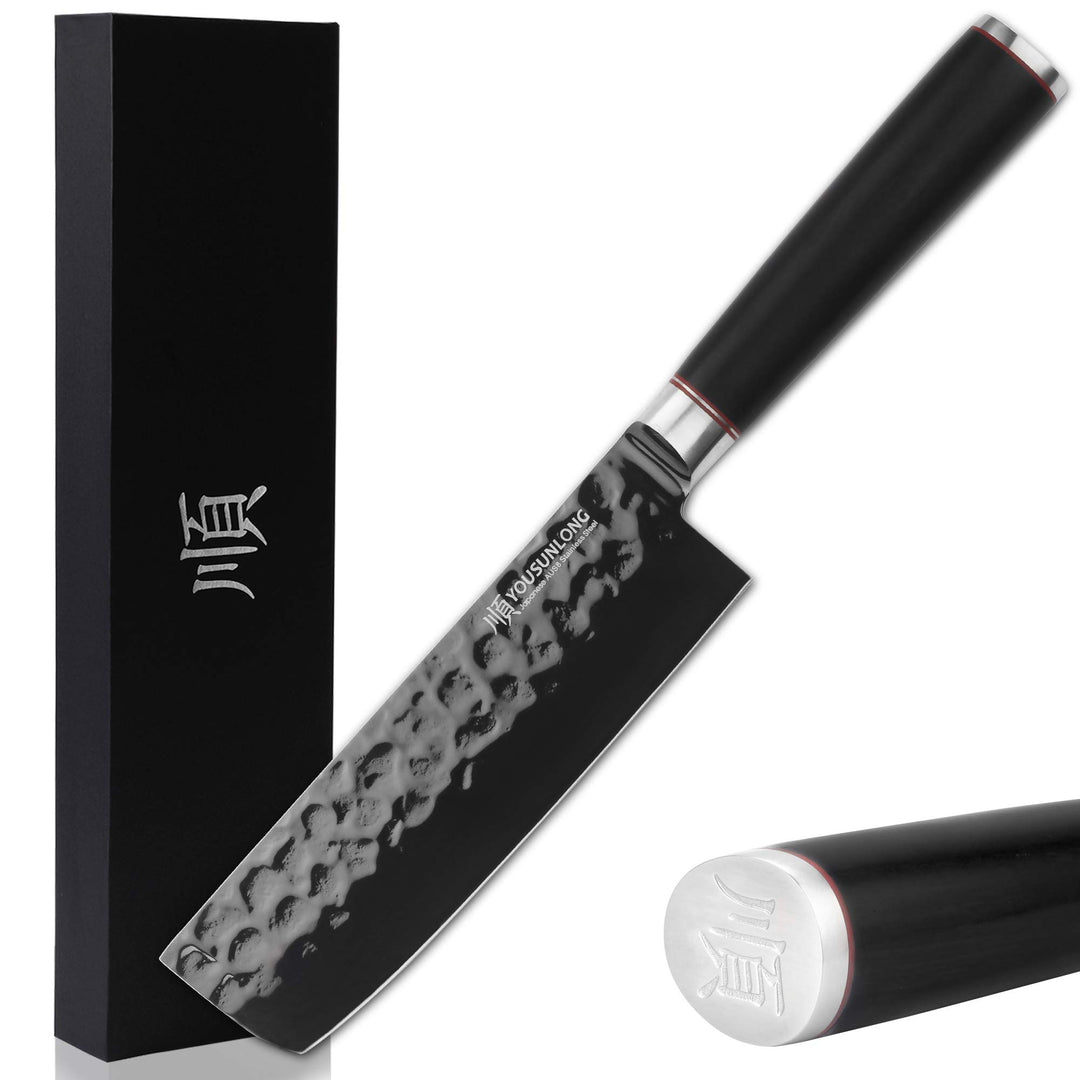 YOUSUNLONG Usuba&Nakiri Messer 6,5 Zoll Asiatisches Gemüsemesser AUS8 Japanischer Edelstahl mit hohe