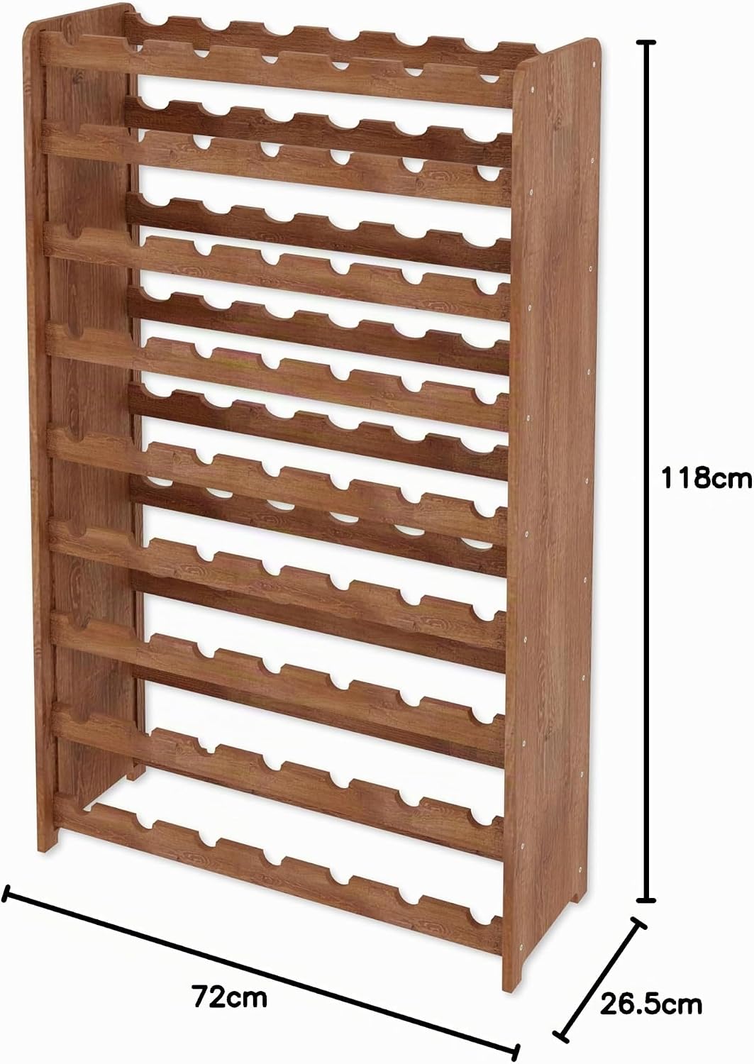 Lenmar, Wählen Sie Ihre Farbe, RW-3-63, Weinregal aus Holz, 118 x 72 x 26,5 cm, für 63 Flaschen, 9 l