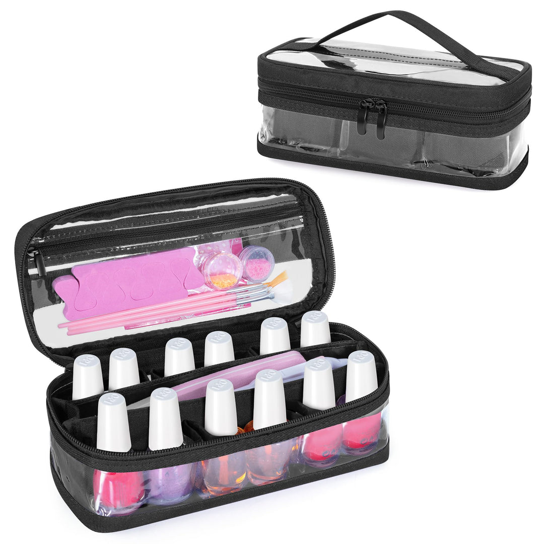 BAFASO Nagellack Aufbewahrungstasche, Nagellack Organizer Tasche für 12 Flaschen(bis zu 15ML), Nail
