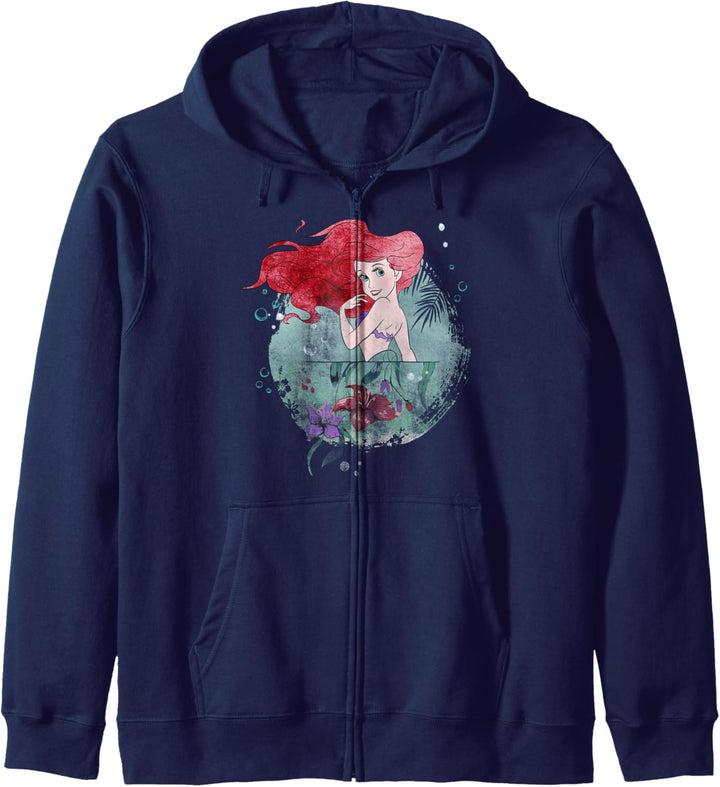 Disney Little Mermaid Ariel Painted Collage Portrait Kapuzenjacke