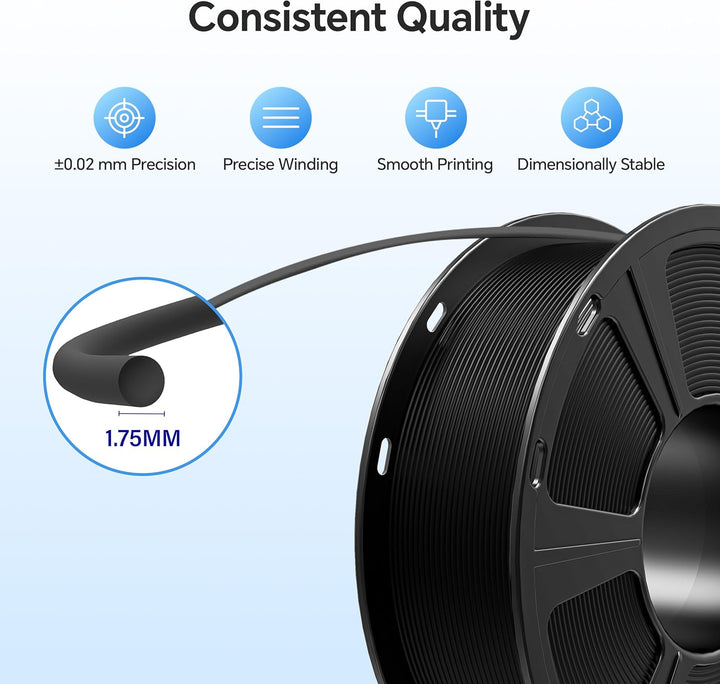 PLA Filament 1.75mm, GIANTARM 3D Drucker Filament PLA 2kg Spool (Weiss) 2kg 2KG-PLA-Weiss, 2kg 2KG-P