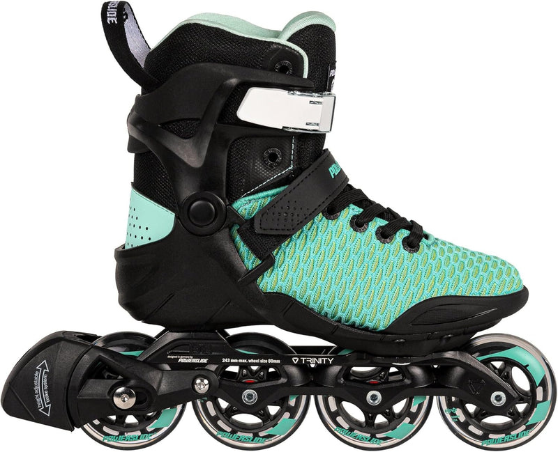 Powerslide Inline Skates Phuzion Xenon Arctic 80, in Schwarz/Grün für Damen, 80mm/83A Rollen, ABEC 7