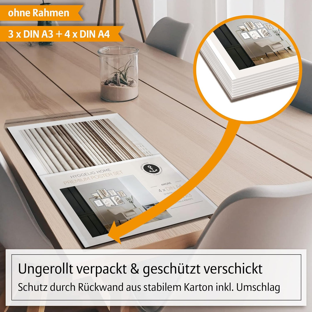 Hyggelig Home Premium Poster Set - 7 hochwertige Poster im Kunstdruck bunt Bauhaus Matisse aesthetic