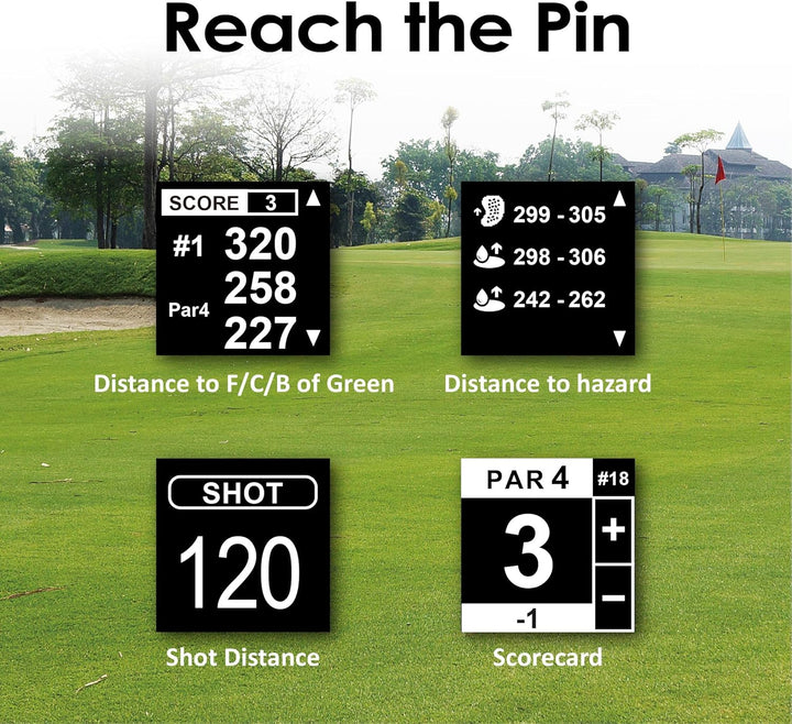 Canmore TW356 Golf-GPS-Uhr für Damen und Herren, kostenloses Update, grosses LCD-Display, Upgrade-IC