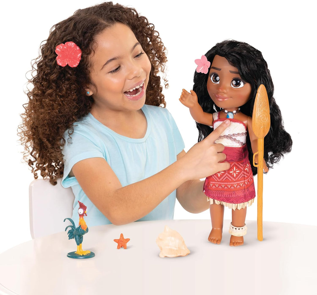 Disney - Vaiana 2 – Singende Puppe Vaiana, beweglich - Grösse 35 cm – polynesisches Outfit – Frisier