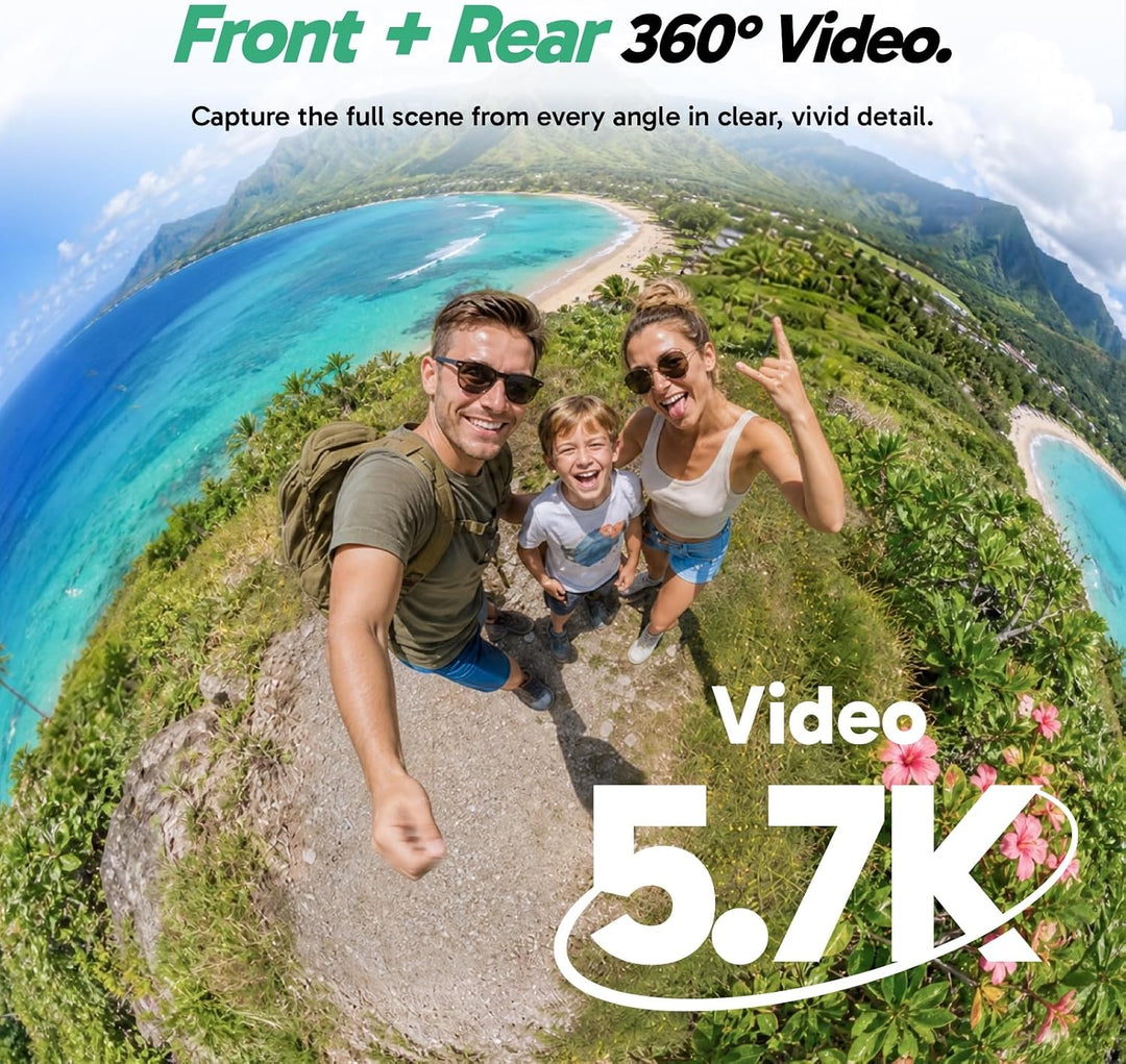 AKASO 360° Action Cam Drohnenansicht Set - 5.7K 72MP 360 Grad Actionkamera mit 256GB Speicherkarte D