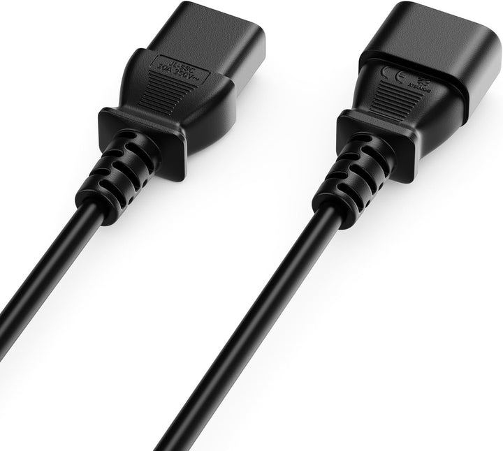 deleyCON 10m Kaltgerätekabel Verlängerung - IEC C13 auf C14 - Stromkabel Stromverlängerung - Gerader