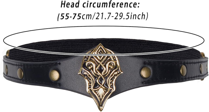 keland Stirnband Wikinger Leder Mittelalter Kopfschmuck für Damen Herren Halloween Cosplay Mittelalt