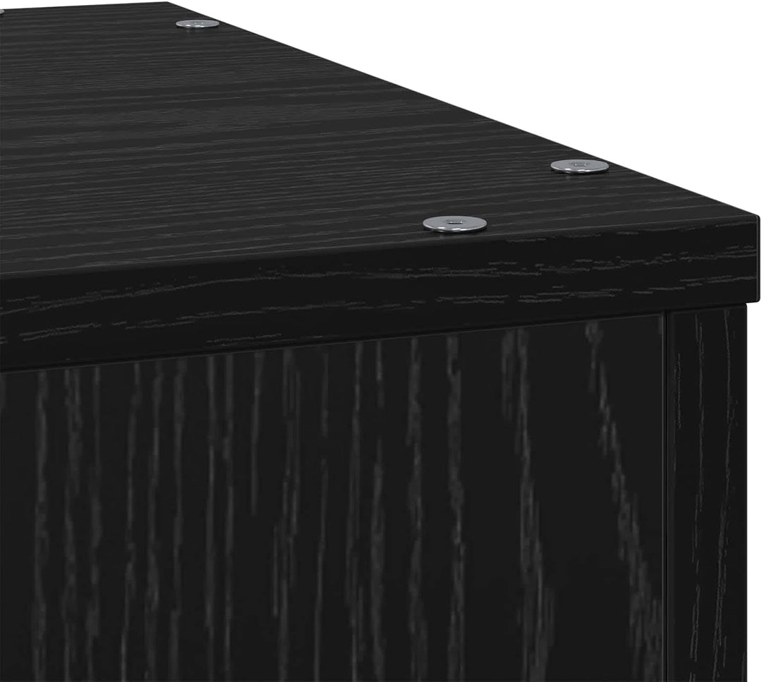vidaXL Pflanzenständer Schwarz Eichen-Optik 33 x 33 x 100 cm, Pflanzenregal für Garten und Terrasse,