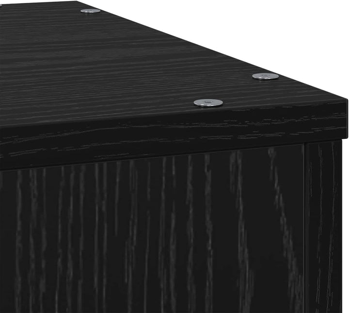 vidaXL Pflanzenständer Schwarz Eichen-Optik 33 x 33 x 100 cm, Pflanzenregal für Garten und Terrasse,