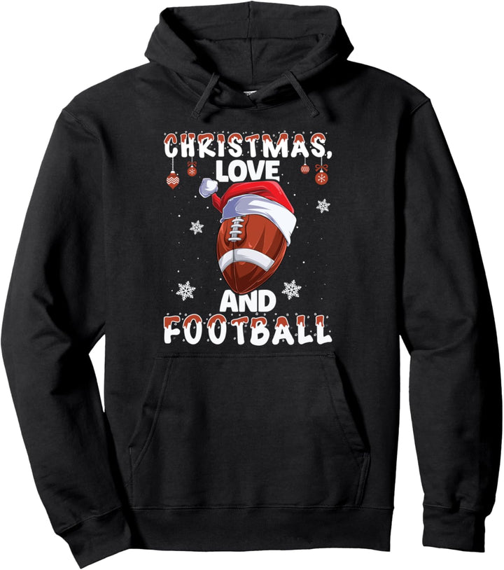 Spieler Team Club Outfit Weihnachten, Liebe und Football Pullover Hoodie