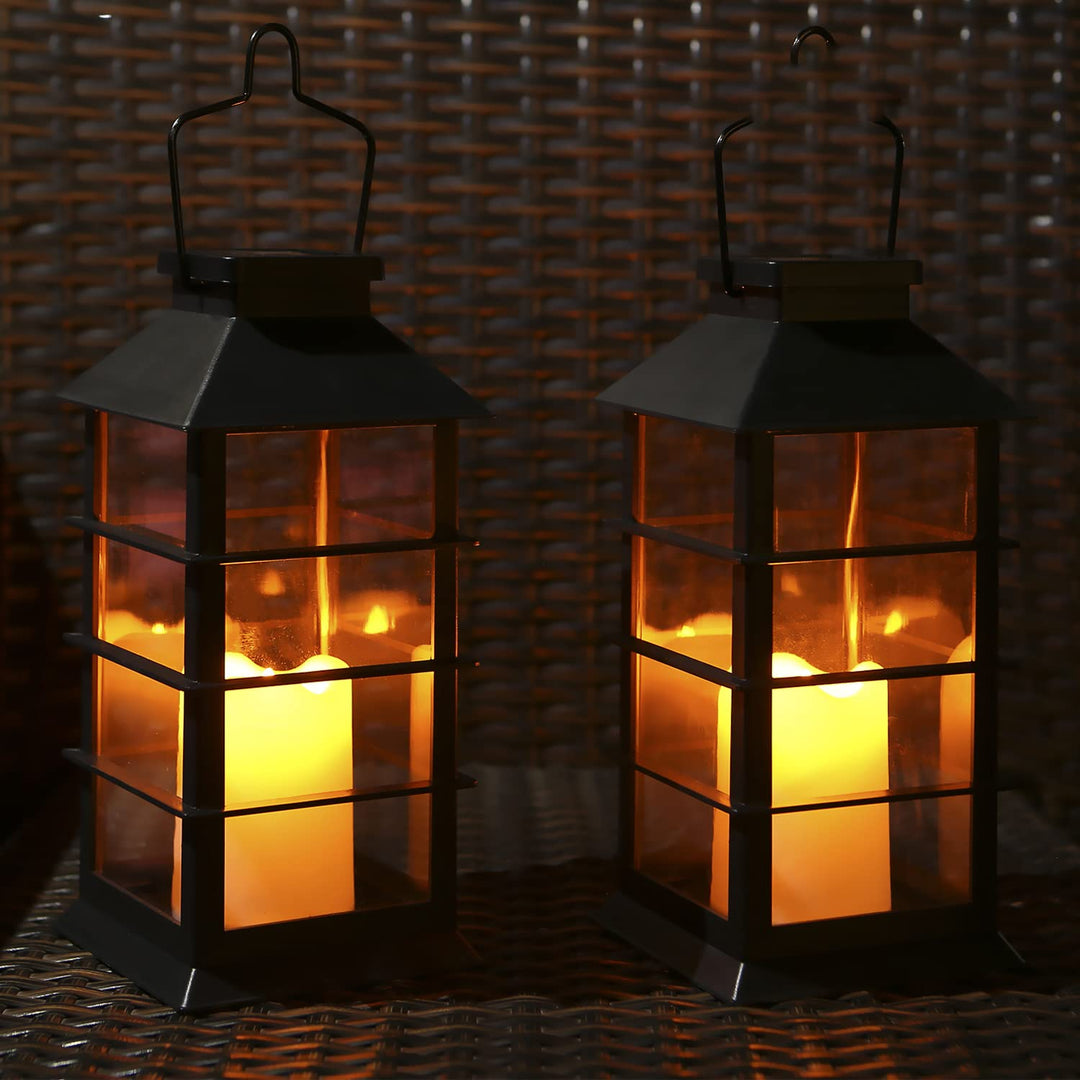 Solar Laterne, Tomshine 2er SolarLaterne mit Kerzen Lichteffekt Solarlampe für Aussen im Freien häng
