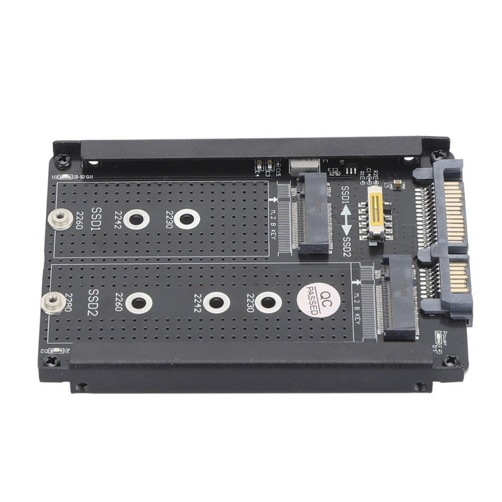 Elprico M.2 SSD auf 2,5 Zoll SATA Adapterkarte, Dual NGFF B M Key M.2 SSD Karte, 2,5 Zoll SATA Combo