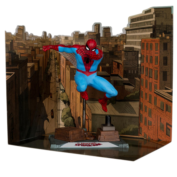 McFarlane Toys -Marvel Spider-Man Posierte Figur im Massstab 1:10 mit Szene (The Amazing Spider-Man