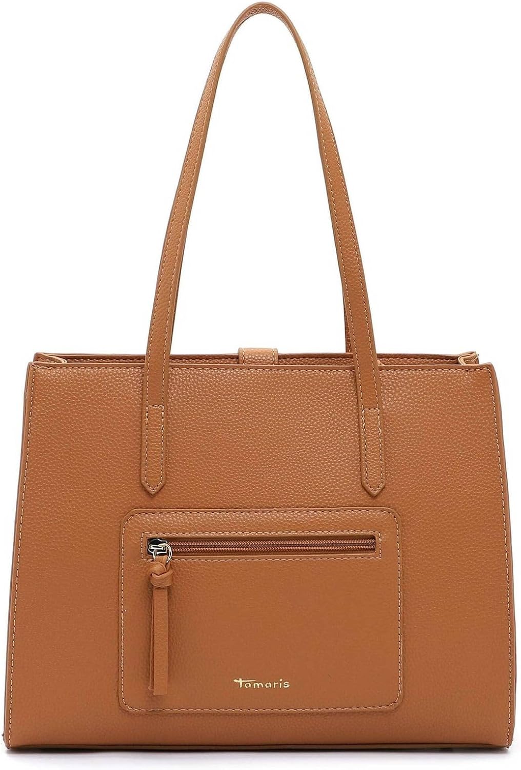 Tamaris Shopper Jasmina 31753 Damen Handtaschen Uni Einheitsgrösse Cognac 700, Einheitsgrösse Cognac