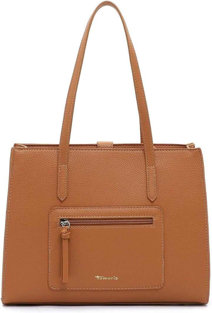 Tamaris Shopper Jasmina 31753 Damen Handtaschen Uni Einheitsgrösse Cognac 700, Einheitsgrösse Cognac