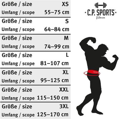 C.P.Sports Trainingsgürtel, Gewichtheber Gürtel Herren - Damen - extra breit und Standard Kraftsport