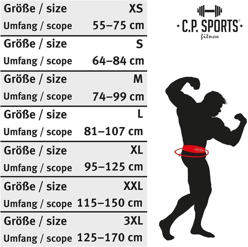 C.P.Sports Trainingsgürtel, Gewichtheber Gürtel Herren - Damen - extra breit und Standard Kraftsport