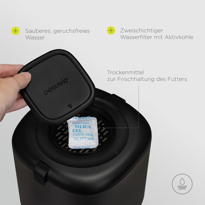 Peluvio Feast Automatischer Futterautomat Katze mit App und Kamera, Live-Video mit Nachtsicht und Zw