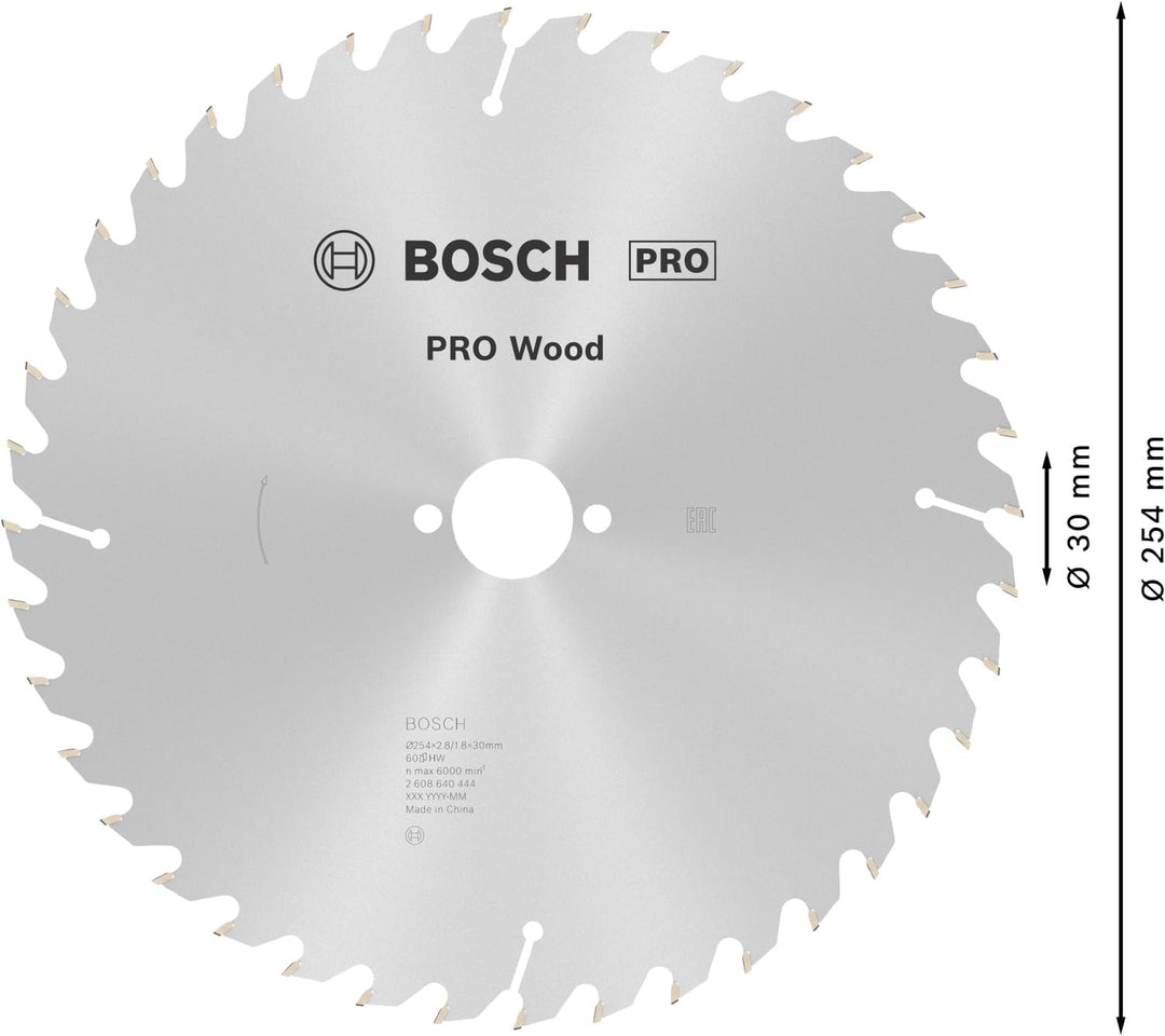 Bosch Professional Kreissägeblatt Optiline Wood (für Holz, 60 Zähne, Zubehör Kreissäge) 254 mm, 254