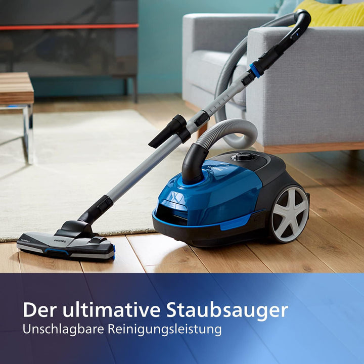 Philips FC8575/09 Performer Active EEK A (Staubsauger mit Beutel, TriActive+ Düse, Allergiefilter, 9