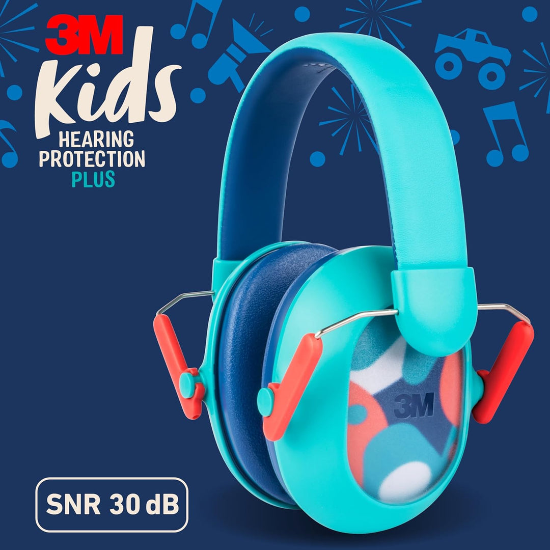 3M Gehörschutz für Kinder PKIDSP-TEAL-E, Ohrenschützer zum Schutz bei lauter Umgebung (87-98 dB), Lä