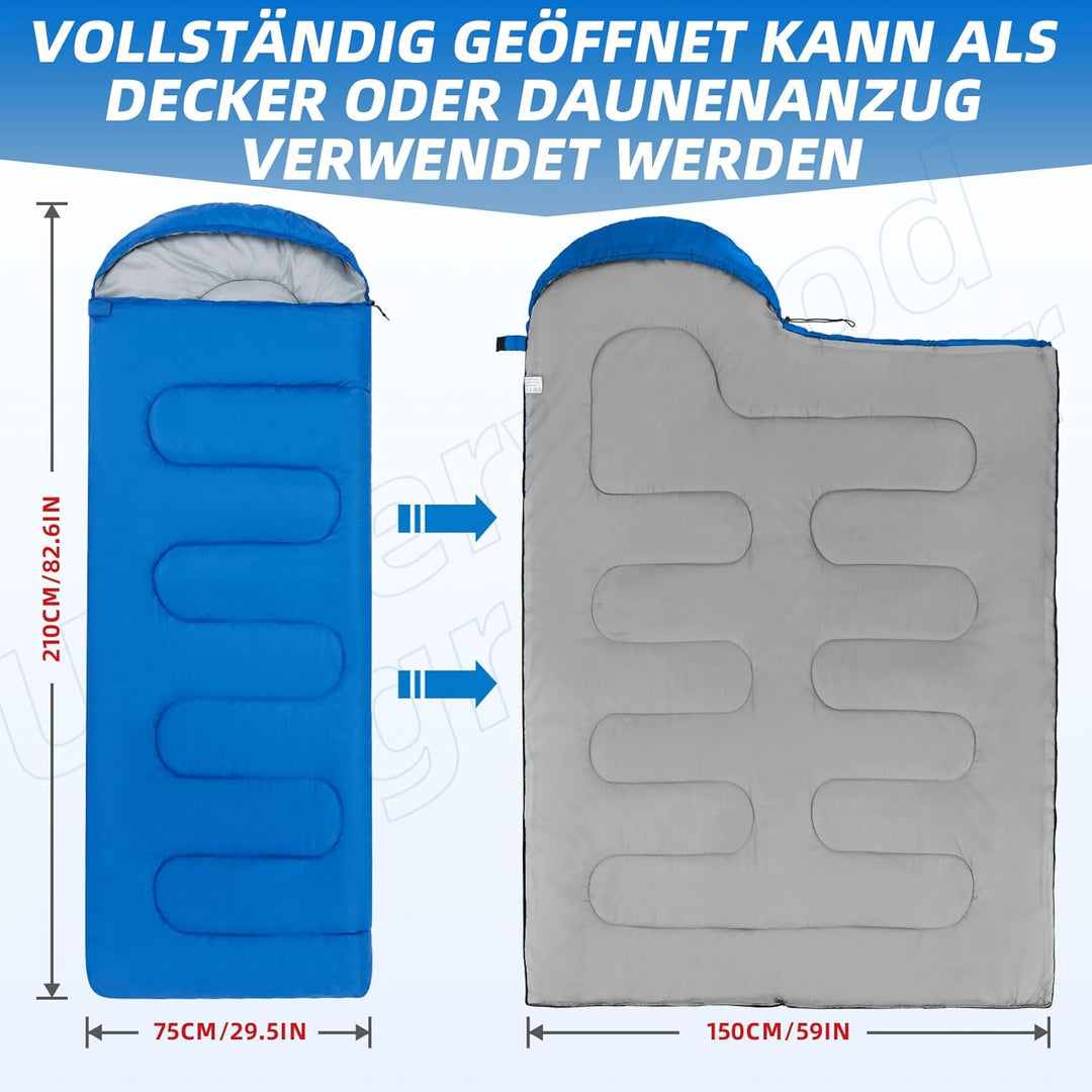 UnderwoodAggregator Schlafsäcke für Erwachsene und Kinder -Ultraleichter Schlafsack 3 Saison für kal