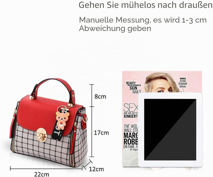 NICOLE&DORIS Handtaschen für Damen Niedliche Umhängetasche Mädchen Reissverschluss Handtasche PU Led